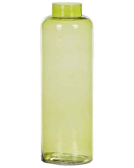 Vase Green Glass Coloured Tinted Transparent Decorative Glass Home Accessory Beliani