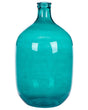 Vase Turquoise Glass 48 cm Handmade Decorative Round Bud Shape Tabletop Home Decoration Modern Design Beliani