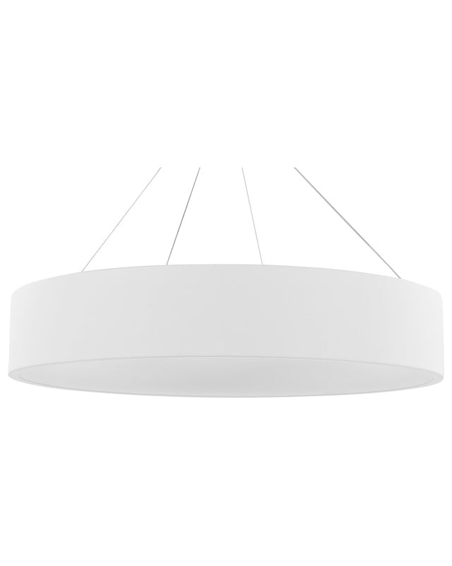 Pendant Lamp White Steel Integrated LED Lights Ring Round Shape Hanging Modern Glamour Lighting Beliani