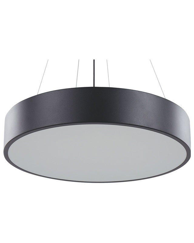 Pendant Lamp Black Steel Acrylic Integrated LED Lights Round Ring Hanging Modern Lighting Beliani