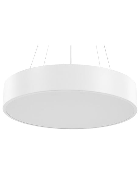 Pendant Lamp White Steel Acrylic Integrated LED Lights Round Ring Hanging Modern Lighting Beliani