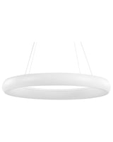 Pendant Lamp White Steel Aluminium Integrated LED Lights Ring Round Shape Hanging Modern Glamour Lighting Beliani