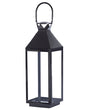 Metal Lantern Black Stainless Steel H 54 cm Pillar Candle Holder Beliani