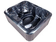 Hot Tub Grey Acrylic 180 x 215 cm 4 Seats 19 Hydromassage Jets Wood Effect Aluminium Case with LED Light Beliani
