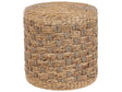 Pouf Natural Seagrass Water Hyacinth 40 cm Styrofoam Filling Ottoman Boho Style Beliani