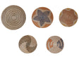 Set of 5 Wall Decor Natural Seagrass Decorative Hanging Plates African Style Beliani