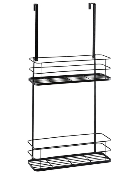 Hanging Shower Caddy Black Metal Bathroom Shelf for Accessories Basket Organizer Beliani
