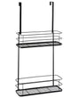 Hanging Shower Caddy Black Metal Bathroom Shelf for Accessories Basket Organizer Beliani