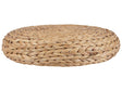 Floor Cushion Natural Water Hyacinth 40 x 40 x 10 cm Round Boho Modern Seating Pouffe Beliani