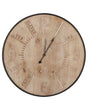 Round Wall Clock Gold Iron Frame Retro Design MDF 60 cm Light Wood Face Beliani