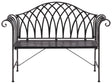 Outdoor Garden Bench Black Metal 130 cm 2 Seater Flared Armrests Vintage Style Beliani