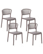 Set of 4 Dining Chairs Taupe Plastic Indoor Outdoor Garden Stacking Minimalistic Style Beliani