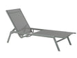 Sun Lounger Grey Steel Frame Textile Seat Adjustable Backrest UV Resistant Outdoor Furniture Beliani