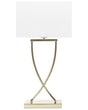 Table Lamp Gold Metal White Polycotton Shade Rectangular 62H cm Modern Living Room Beliani