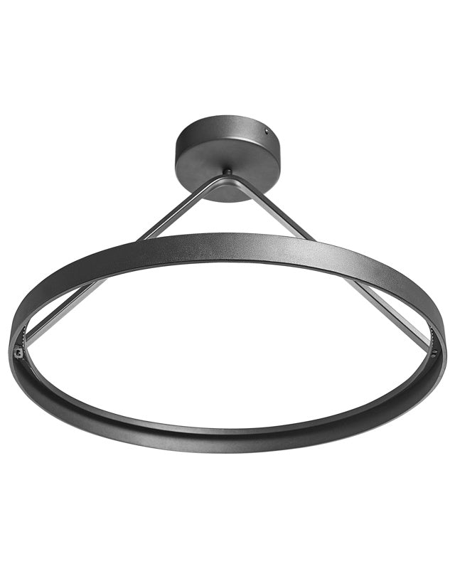 Pendant LED Lamp Black Metal Steel Integrated LED Lights Rings Round Shape Hanging Modern Lighting Beliani