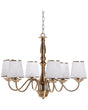 6-Light Pendant Chandelier Brass Emperor Shades Glossy Beliani