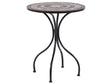 Garden Bistro Table Black Metal Mosaic Tiles Pattern Tabletop Vintage Style Beliani