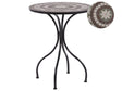Garden Bistro Table Black Metal Mosaic Tiles Pattern Tabletop Vintage Style Beliani