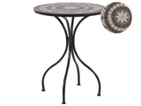 Garden Bistro Table Black Metal Mosaic Tiles Pattern Tabletop Vintage Style Beliani
