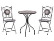 Garden Bistro Set Metal Black Table and Folding Chairs Mosaic Pattern Tiles Vintage Style Outdoor Set Beliani