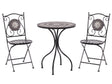Garden Bistro Set Metal Black Table and Folding Chairs Mosaic Pattern Tiles Vintage Style Outdoor Set Beliani