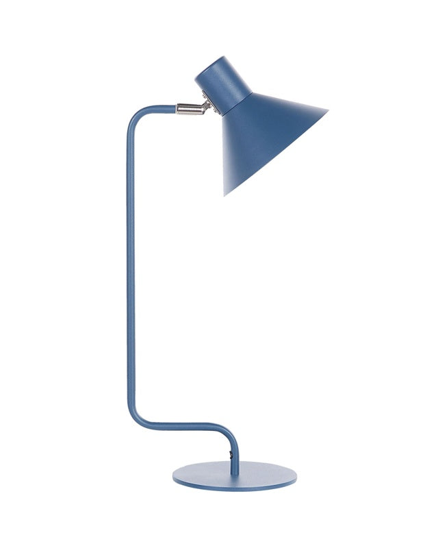 Desk Lamp Blue Metal 51 cm Bedside Table Lighting Adjustable Cone Shade On-Off Switch Bedroom Living Room Home Office Industrial Design Beliani