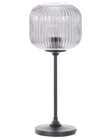 Table Lamp Black Grey Glass Iron 50 cm Globe Shade Bedside Table Light Bedroom Living Room Retro Classic Beliani