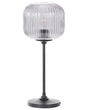 Table Lamp Black Grey Glass Iron 50 cm Globe Shade Bedside Table Light Bedroom Living Room Retro Classic Beliani