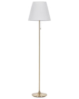Floor Lamp Brass White Polyester Iron 148 cm Empire Shade Light Bedroom Living Room Retro Classic Beliani