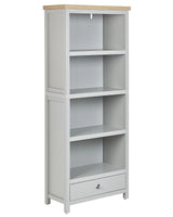 Bookcase Grey Light Wood Particle Board 4 Shelves Short Storage Unit Scandinavian Traditional Style  Beliani