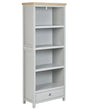 Bookcase Grey Light Wood Particle Board 4 Shelves Short Storage Unit Scandinavian Traditional Style  Beliani