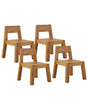 Set of 4 Garden Chairs Laminated Acacia Wood Indoor Outdoor Rustic Design Beliani