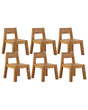 Set of 6 Garden Chairs Laminated Acacia Wood Indoor Outdoor Rustic Design Beliani