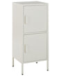 2 Door Storage Cabinet White Metal Home Office Unit Steel 4 Shelves  Beliani