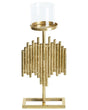 Candle Holder Gold Metal Glass Shade 47 cm Modern Accent Piece Decoration Beliani