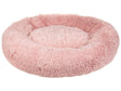 Pet Bed Pink Polyester 80 x 80 cm Round Dog Cat Soft Plushy Furry Cuddler Cushion Living Room Bedroom Beliani