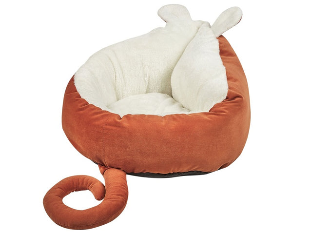 Polyester dog and cat  bed 50 x 45 cm orange mouse shape couch protection Beliani