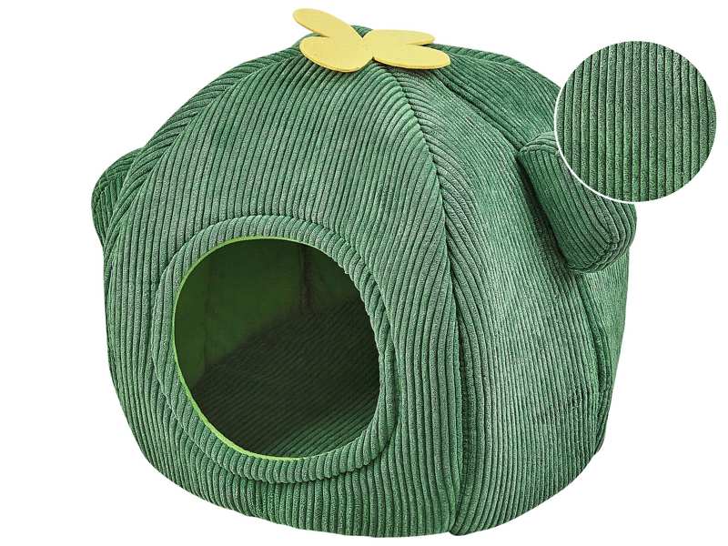 Felt pet bed green corduroy polyester cactus shape Beliani