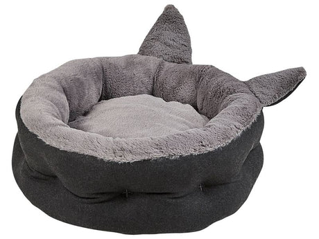 Pet Bed Grey Polyester Faux Fur Dog Living Room Bedroom Beliani