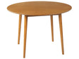 Dining Table Light Brown MDF Rubberwood  110 cm Round Retro-Inspired Design Living Room Dining Room Beliani