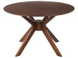 Dining Table Dark Mahogany MDF Rubberwood  120 cm Round Retro-Inspired Design Living Room Dining Room Beliani
