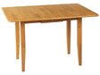 Dining Table Light Rubberwood 90/120 x 60 cm Extendable with Drawer Top Solid Wood Legs Rectangular Retro Design Beliani