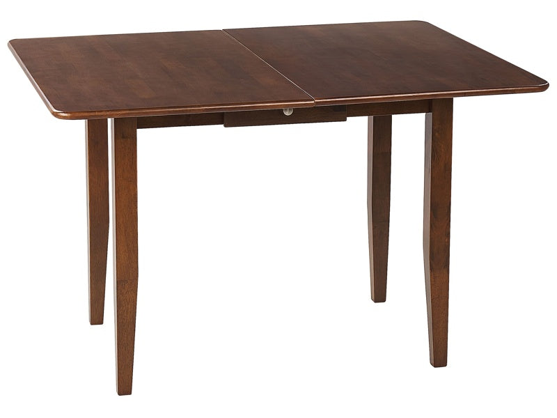 Dining Table Dark Rubberwood 90/120 x 60 cm Extendable with Drawer Top Solid Wood Legs Rectangular Retro Design Beliani