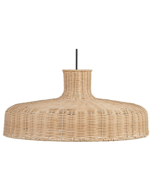 Pendant Lamp Rattan Natural Hand Woven Wicker Shade Ceiling Light Boho Style Beliani