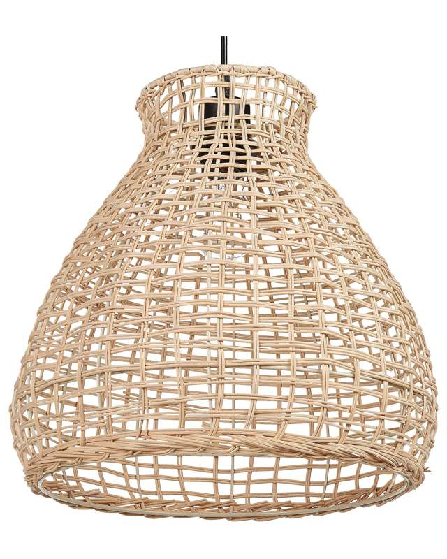 Pendant Lamp Light Rattan Natural Hand Woven Wicker Shade Ceiling Light Boho Style Beliani