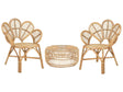 Bistro Set Natural Rattan 74 x 61 x 88 cm 2 Chairs 1 Coffee Table Outdoor Indoor Boho Rustic Beliani