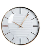 Wall Clock White Metal Synthetic Material  34 cm Glam Design without Numbers Living Room Decor Beliani