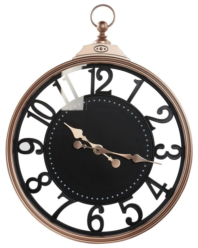 Wall Clock Black Copper Metal ø 52 cm Arabic Numerals Home Decor Hanging Modern Design Beliani