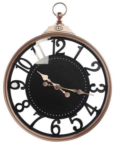 Wall Clock Black Copper Metal  52 cm Arabic Numerals Home Decor Hanging Modern Design Beliani