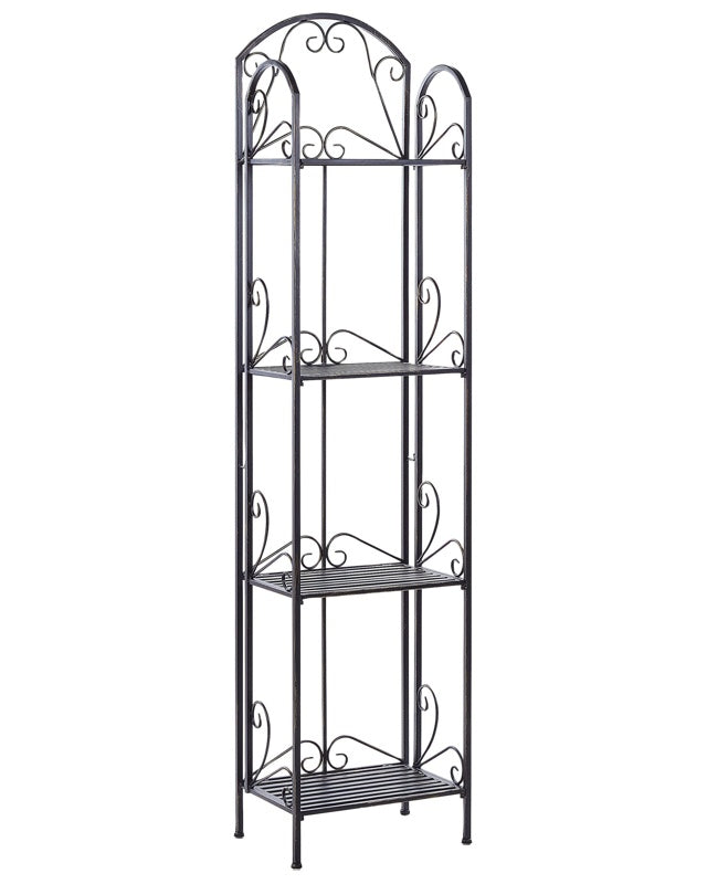 Bathroom Shelves Black Metal 4 Tier Free-standing Shelving Unit Vintage Style  Beliani